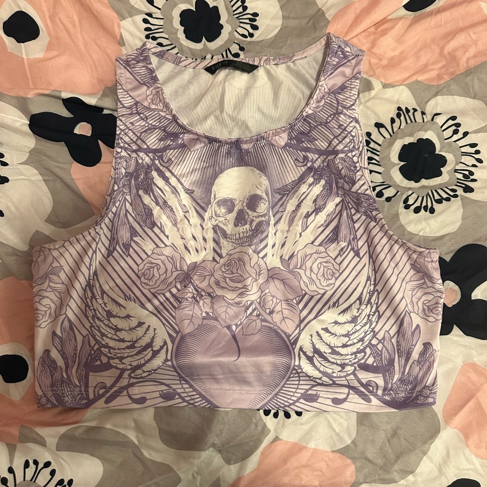 Purple Crop top with design